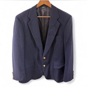 Vintage Men’s Preppy Wool Blazer Jacket with Gold Buttons Size 42 Regular